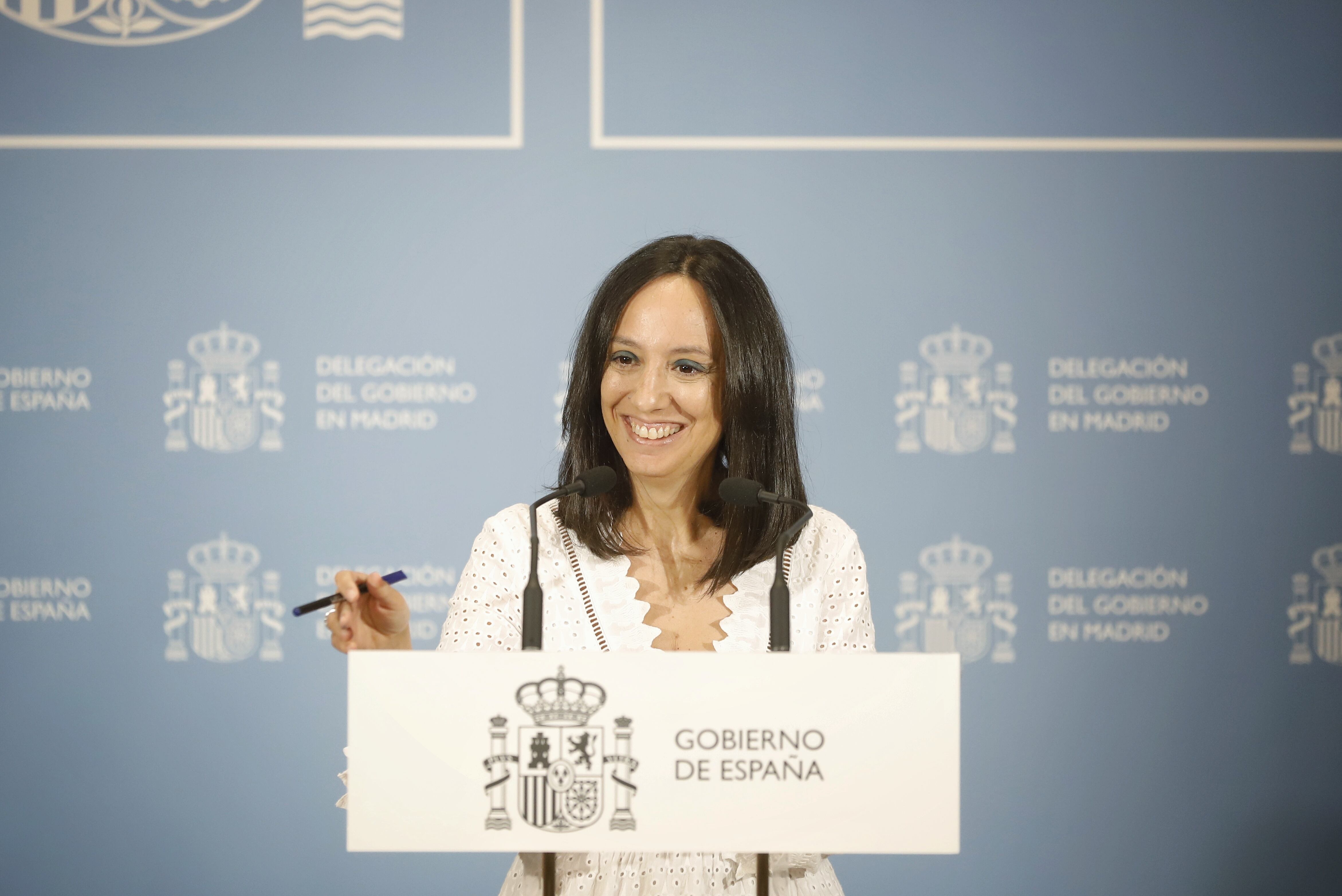 Mercedes González esta mañana en la delegación del Gobierno