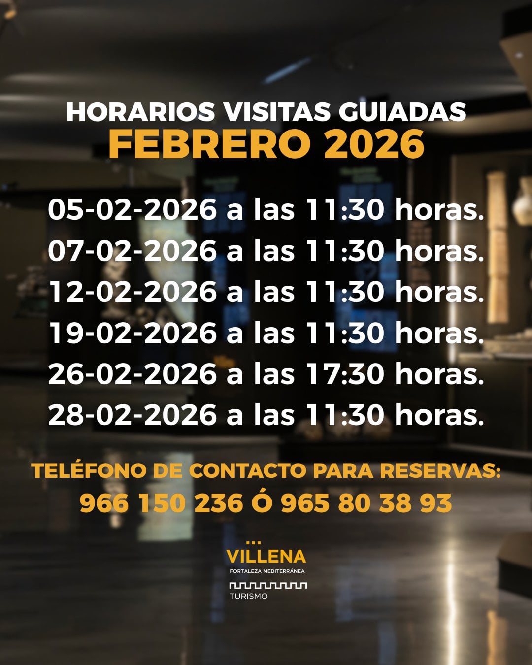 Horario Museo Actividades ENOTUR