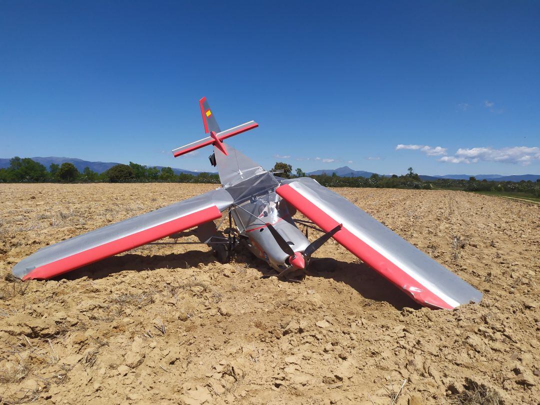 Avioneta siniestrada en Robledillo de Mohernando