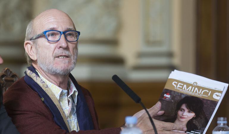 Javier Angulo durante la presentación de la última edición de la Seminci