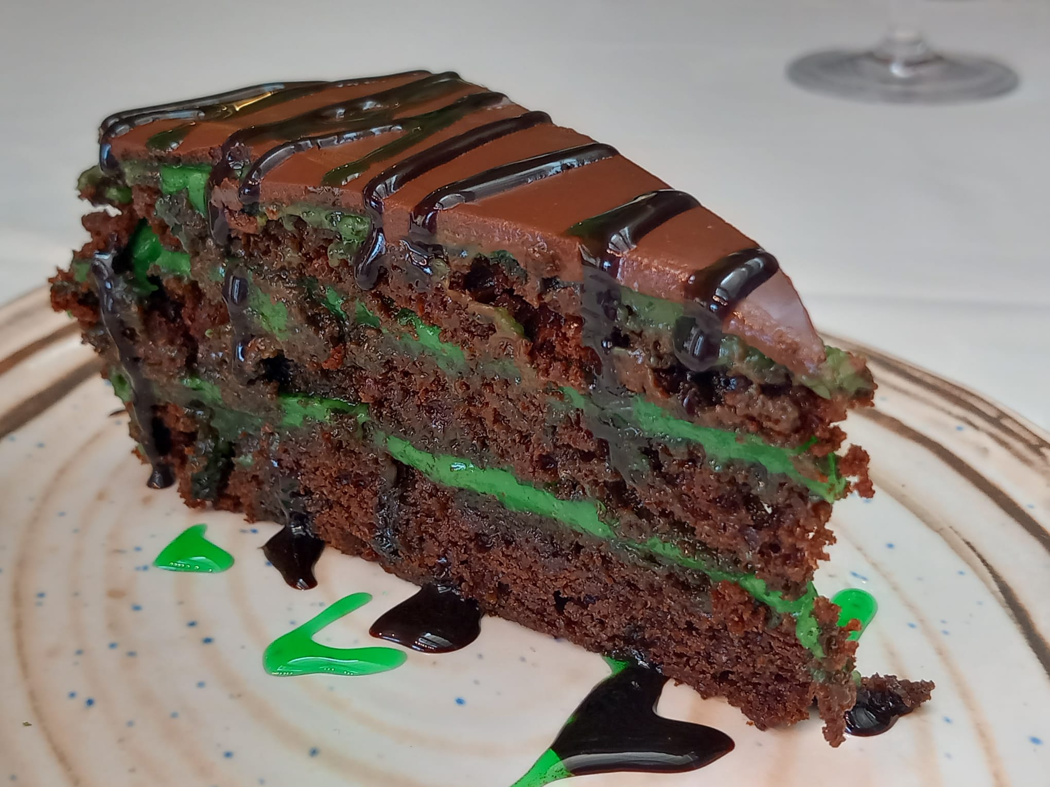 Tarta de chocolate y menta