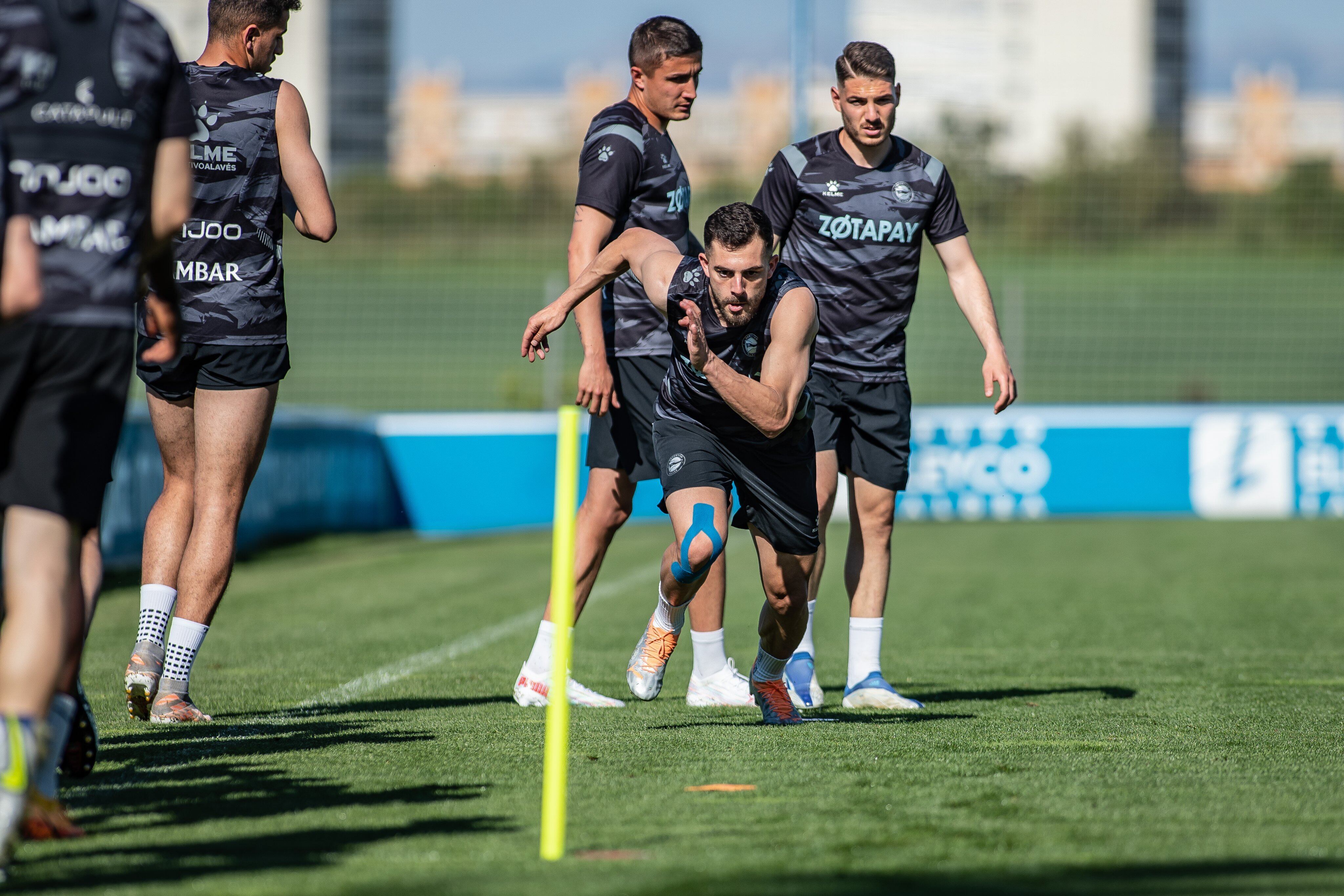 Luis Rioja en el último entrenamiento