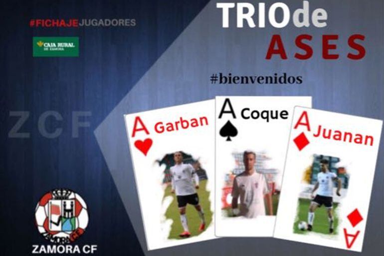 Los tres nuevos fichajes del Zamora CF procedentes del Salmantino: Garban, Coque y Juanan