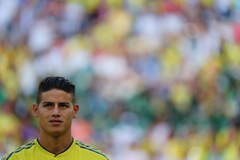 James Rodríguez, en un partido con Colombia