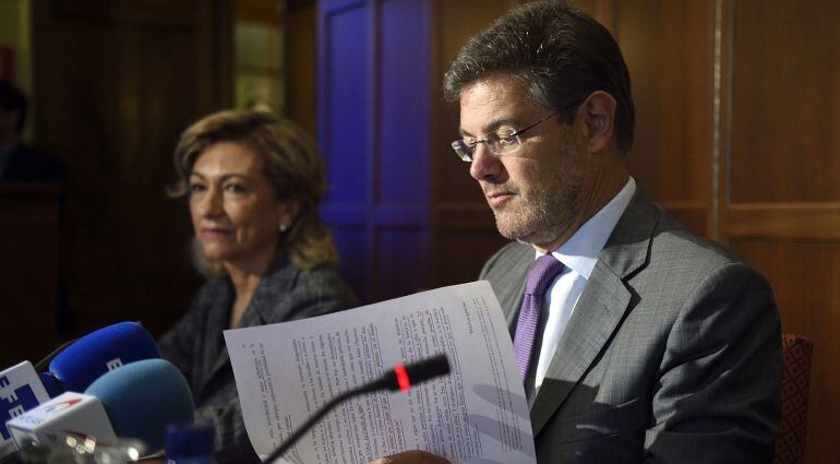 El ministro de Justicia en funciones, Rafael Catalá