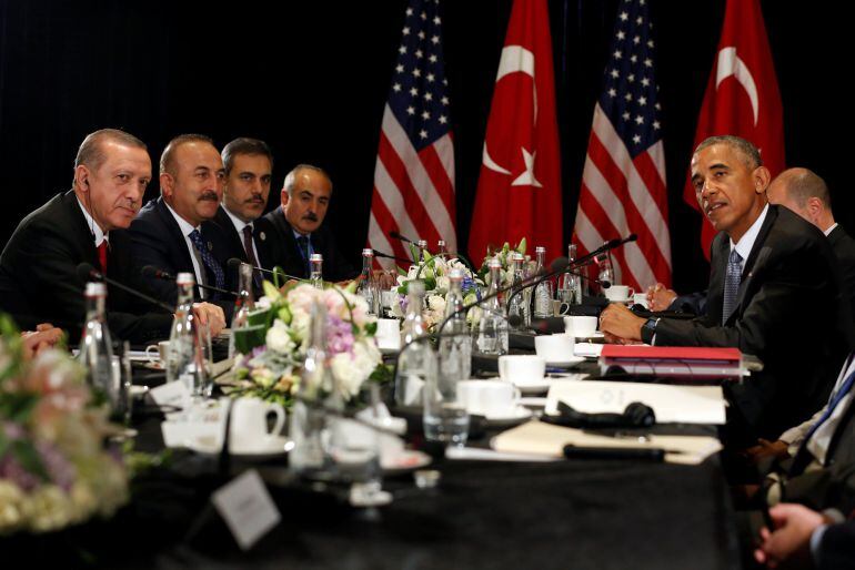 Reunión entre Obama y Erdogan durante la cumbre del G-20.