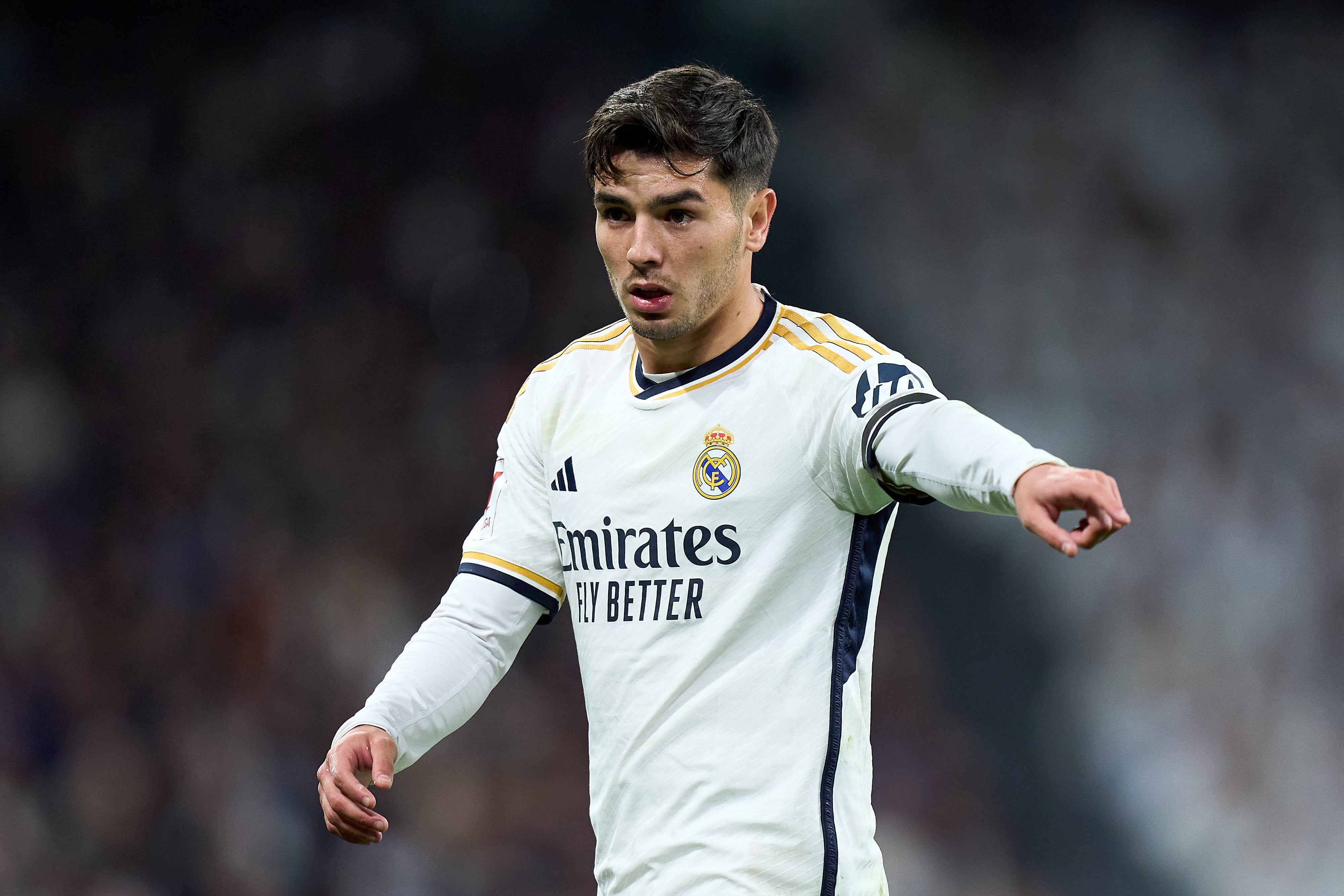 Brahim Díaz, durante el partido entre Real Madrid y Sevilla de la actual temporada disputado en el Santiago Bernabéu. (Photo by Angel Martinez/Getty Images)