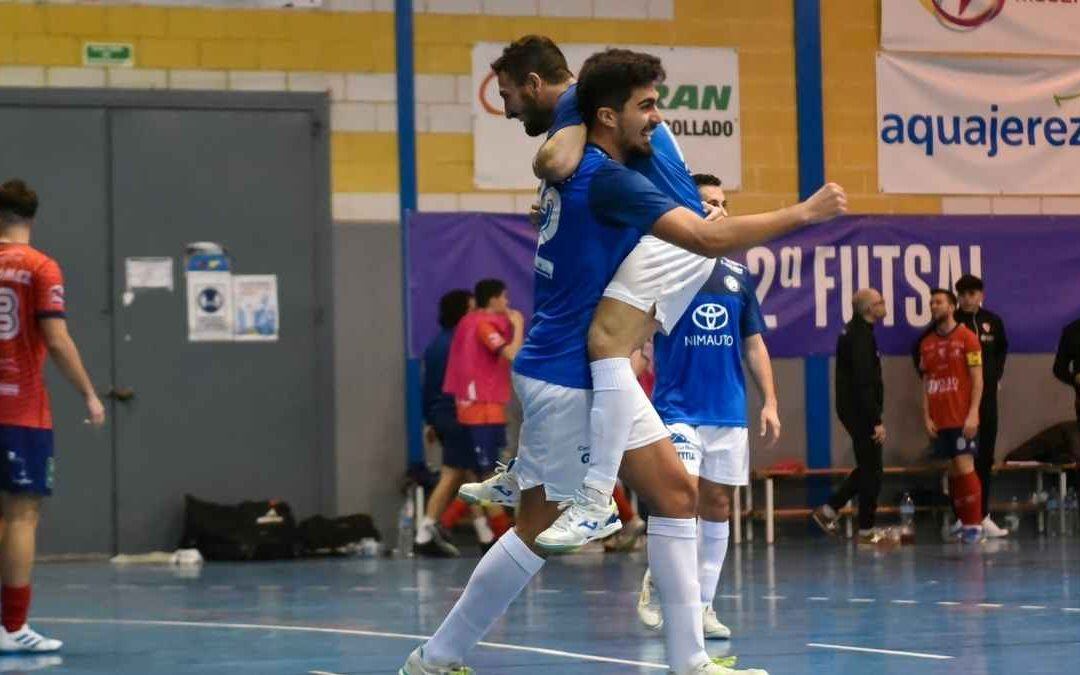 Jugadores celebrando uno de los goles en Guadalcacín