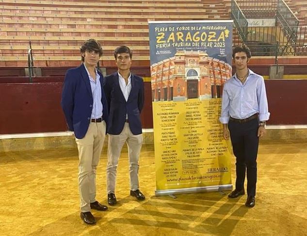 Jorge Mallén, Ignacio Boné y Porta Miravé en la presentación de la Feria de El Pilar