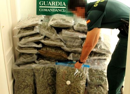 Marihuana encontrada por la Guardia Civil.