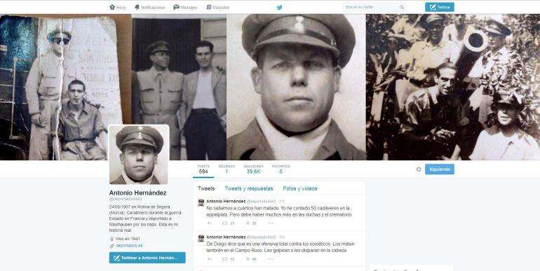 Portada de Twitter de @Deportado443, Antonio Hernández.