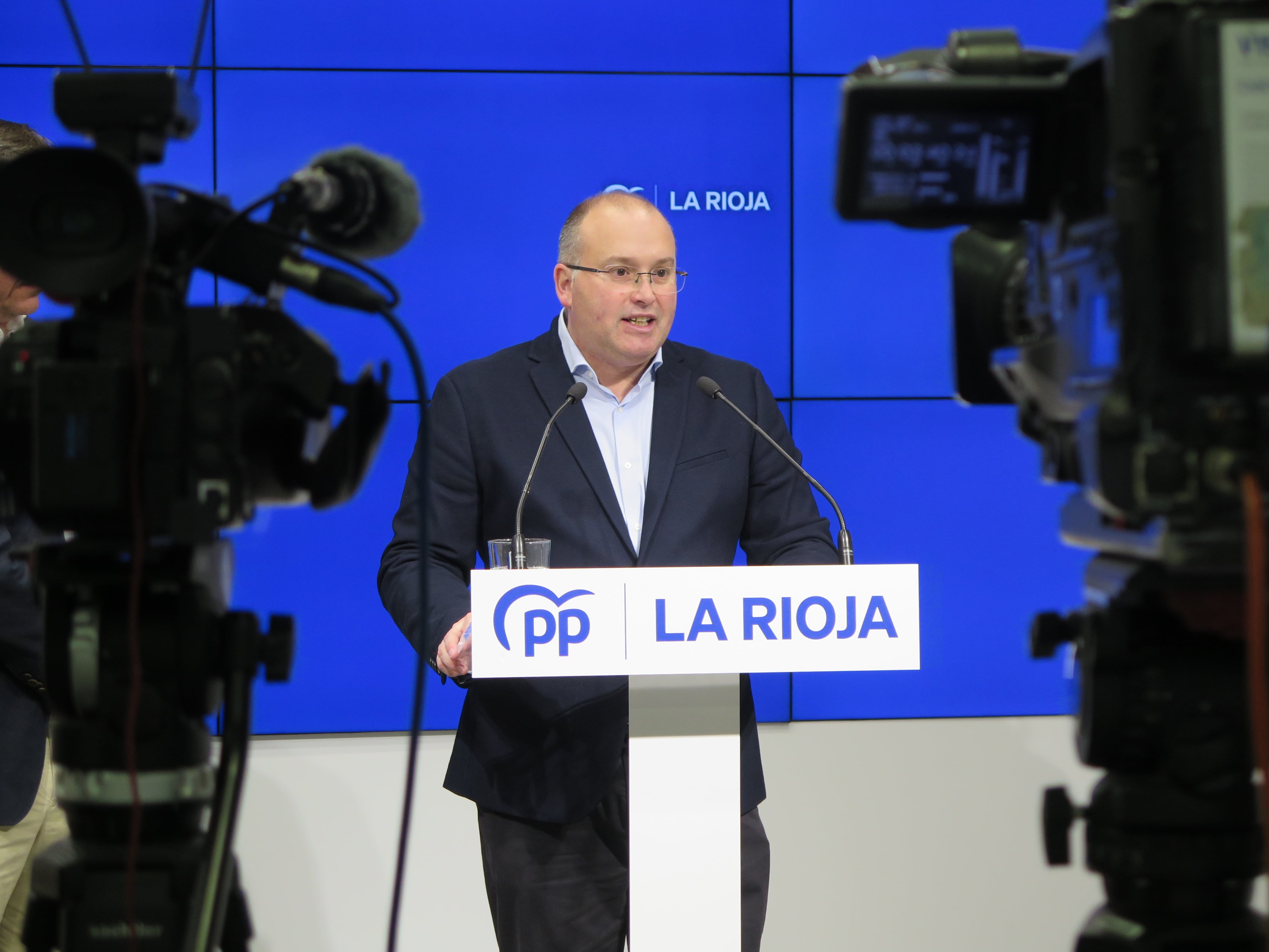 El vicesecretario de Organización Territorial del PP, Miguel Tellado, en la sede del Partido Popular de La Rioja