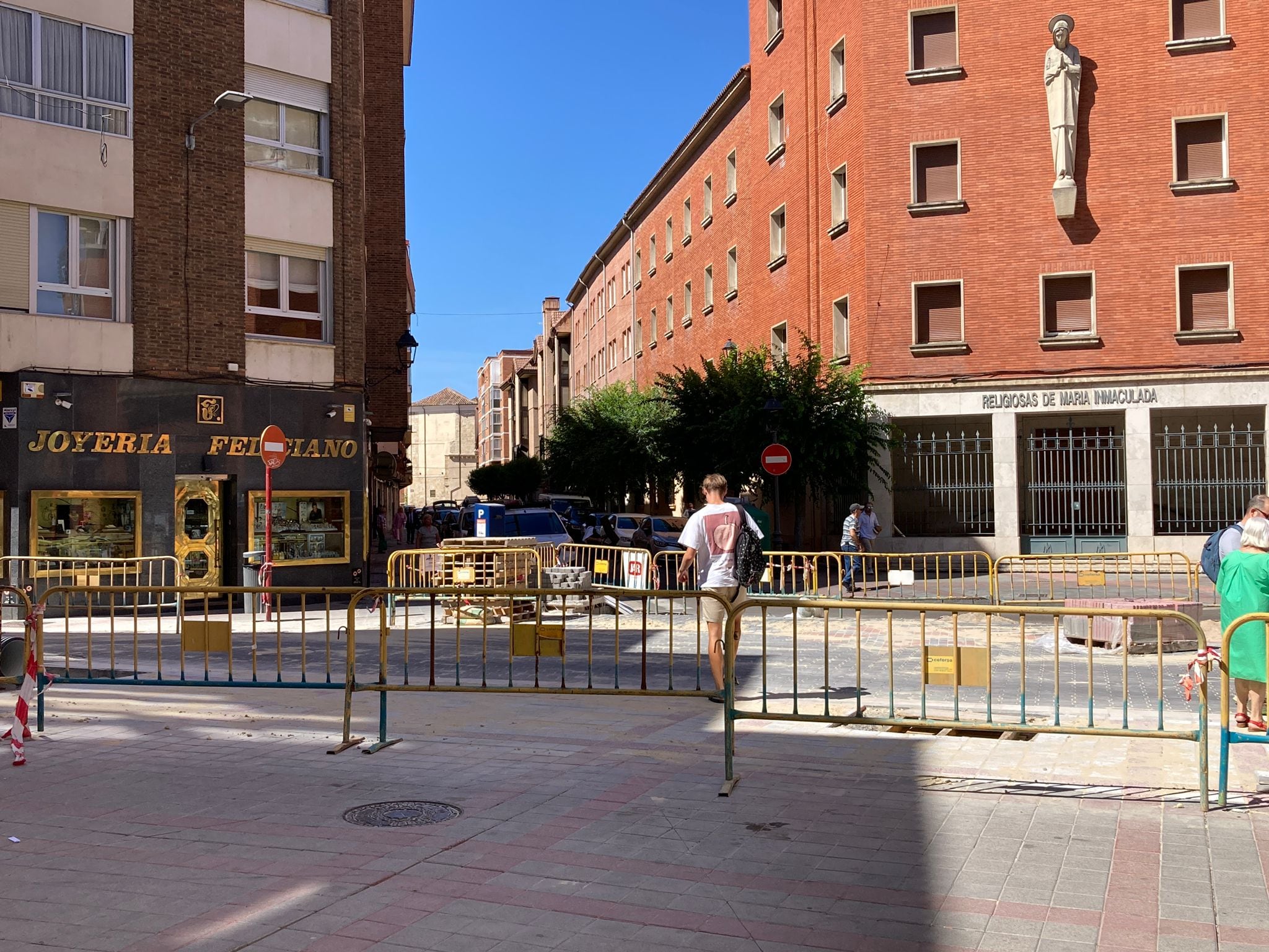 Obras en la calle Antonio Maura de Palencia