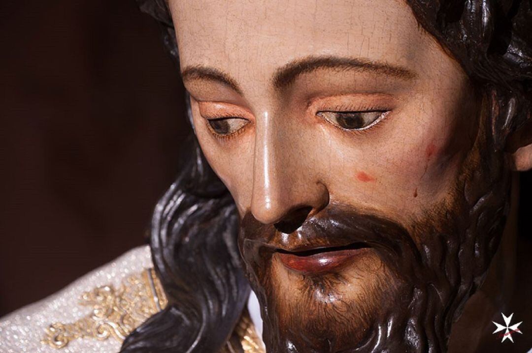 Primer plano del Señor del Silencio tras su restauración a manos de Enrique Gutiérrez Carrasquilla