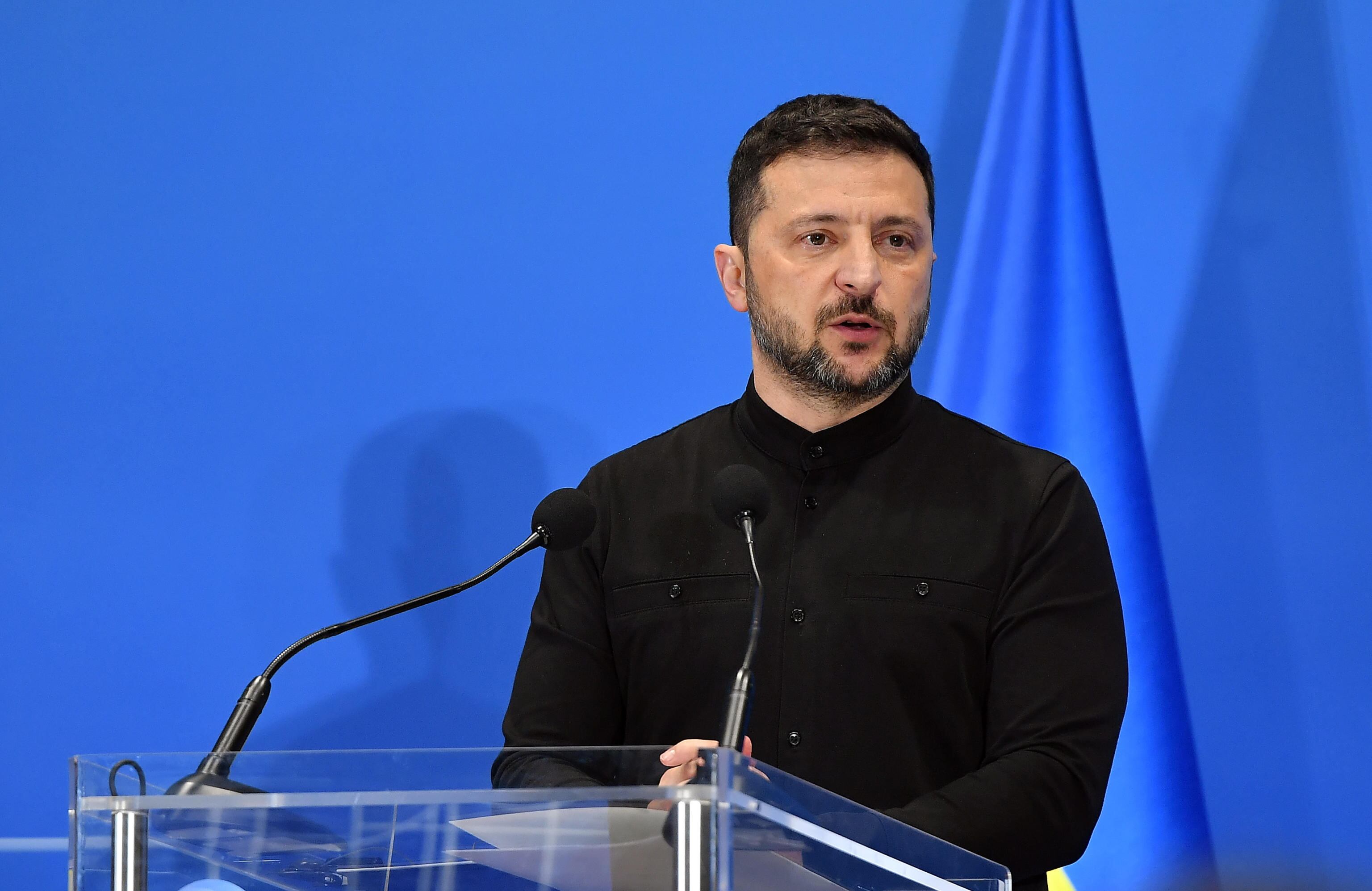El presidente ucraniano, Volodímir Zelenski, ofrece un discurso durante un acto en Roma, el pasado 10 de julio.