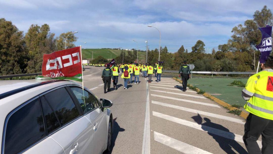 Una de las protestas de los trabajadores de Holcim