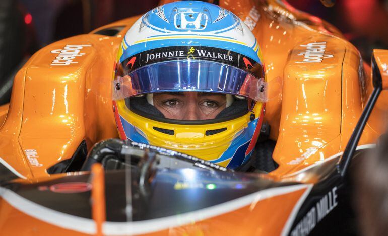 Fernando Alonso durante el Gran Premio de Bélgica celebrado en el circuito de Spa-Francorchamps