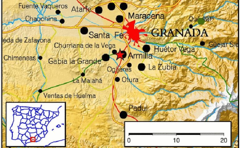 Localización de uno de los terremotos con epicentro en la capital