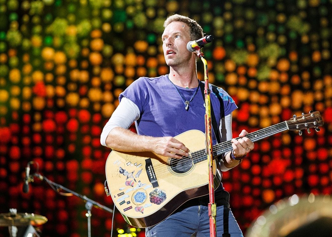 El vocalista de Coldplay, Chris Martin, en un concierto