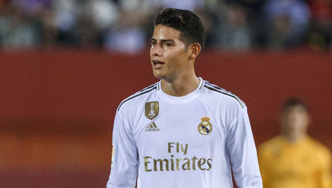 James Rodríguez, durante un partido con el Real Madrid