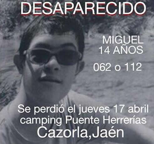 Miguel tiene 14 años y desapareció el Jueves Santo en Cazorla, Jaén