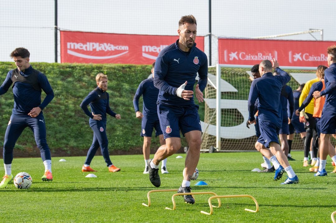 Luna, a l'entrenament d'aquest matí.