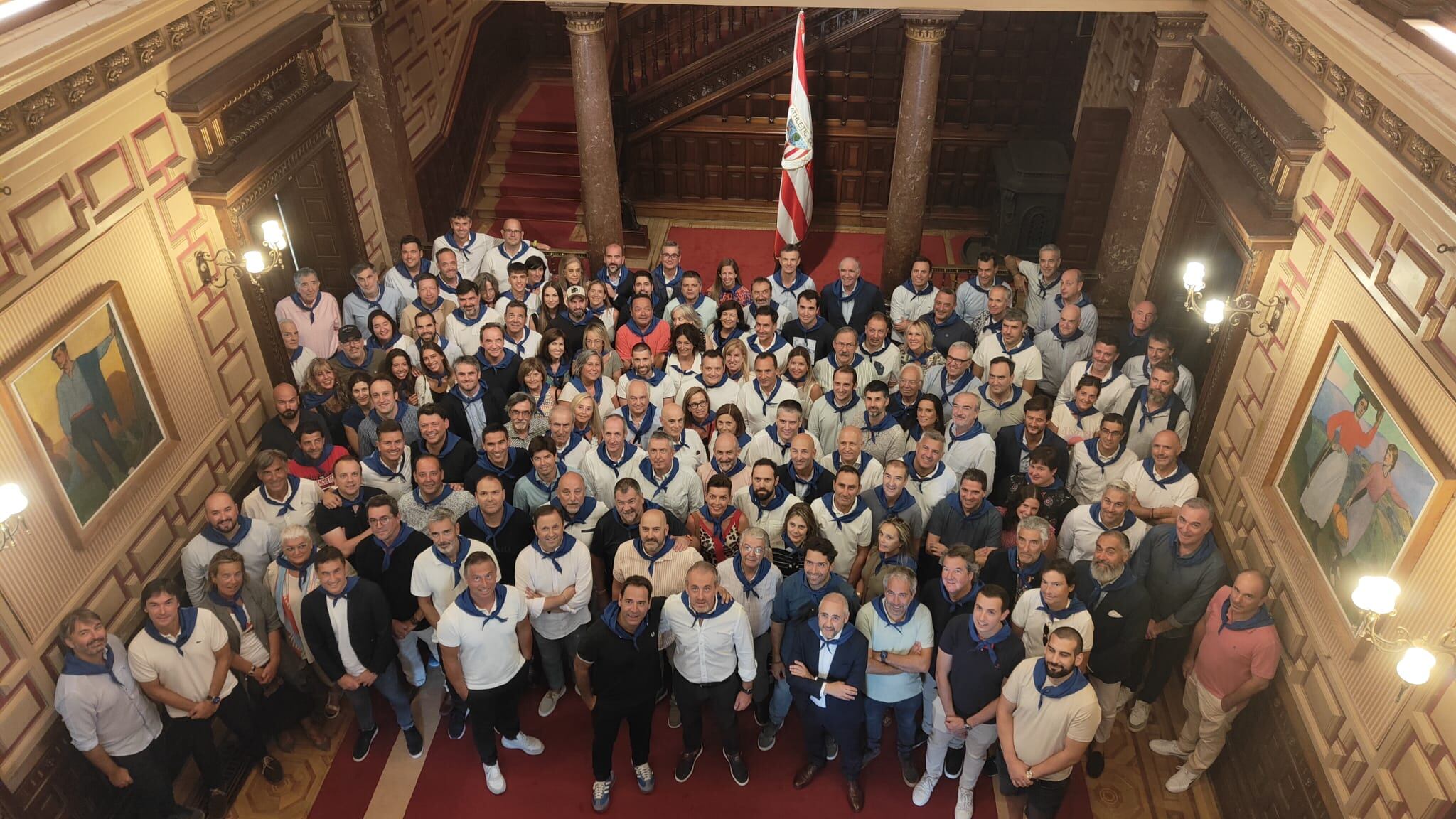 Miembros de la Fundación Athletic, en el Palacio de Ibaigane