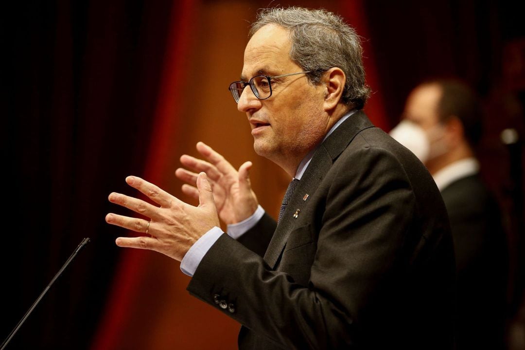 Quim Torra durant la seva primera intervenció al debat