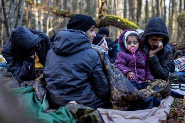 Migrantes en la frontera.