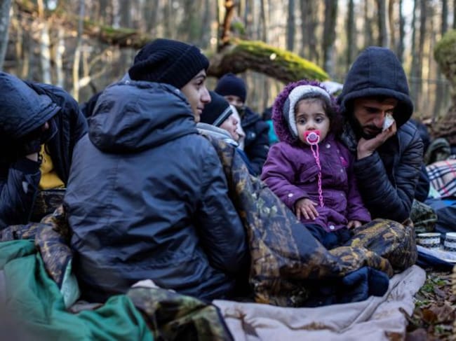 Migrantes en la frontera.
