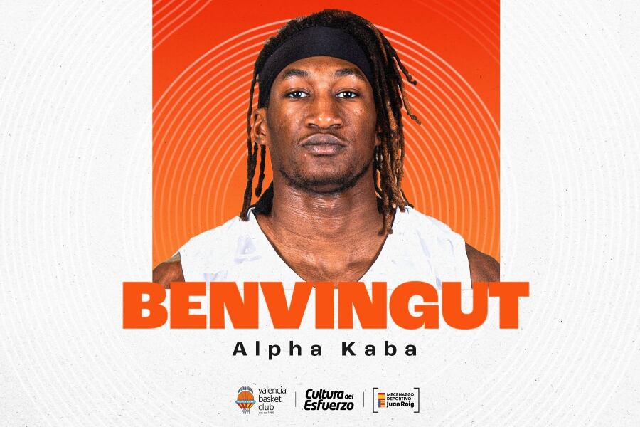 Imagen del anuncio del fichaje de Alpha Kaba por parte de Valencia Basket