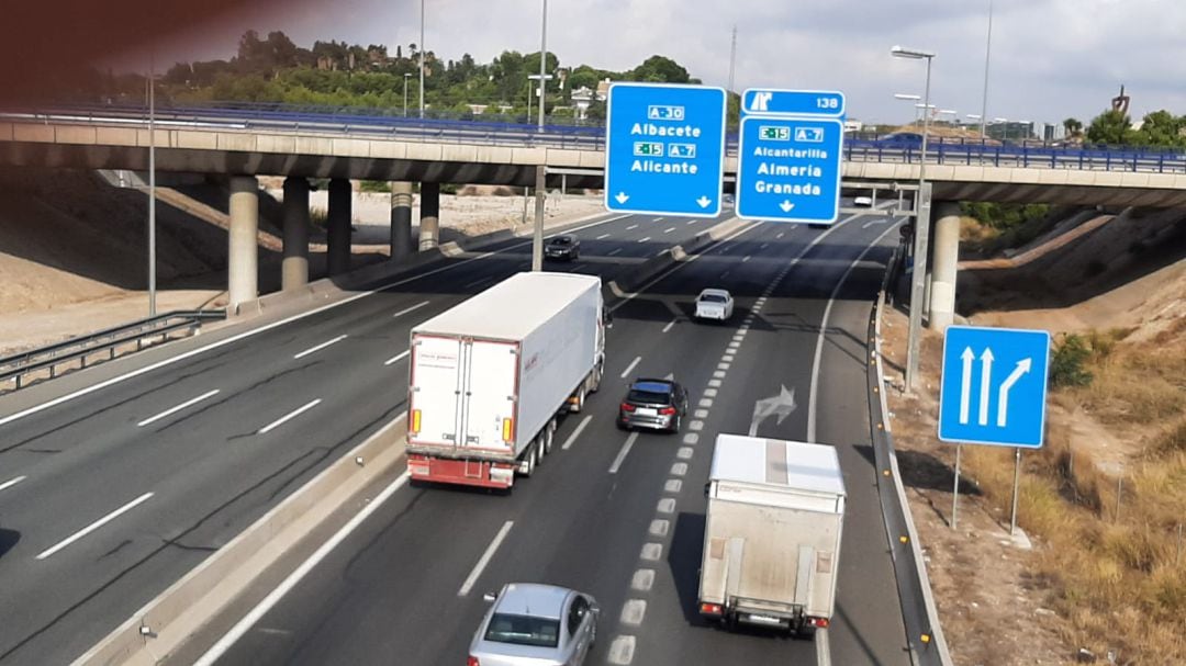 Autovía A7, en el nudo de Espinardo