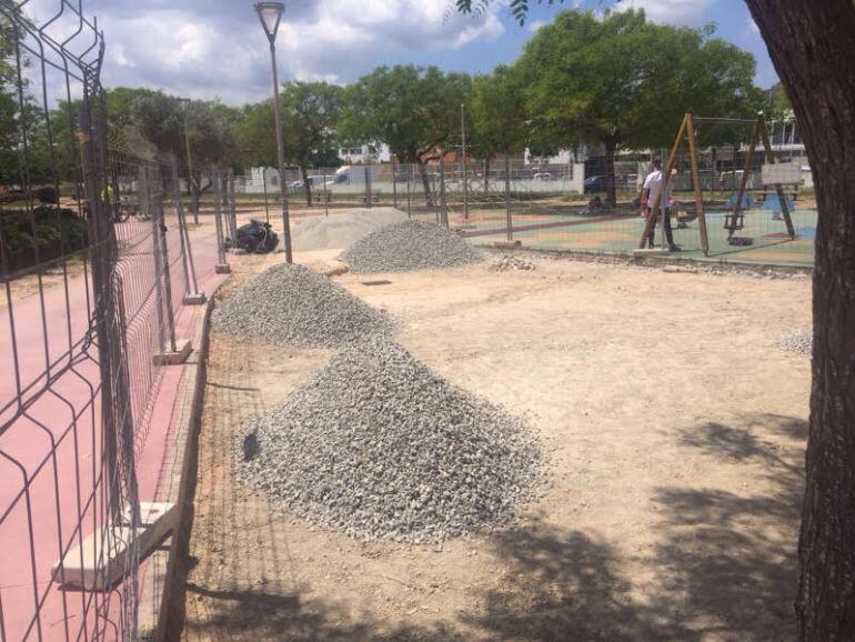 Imagen de las obras del parque Marià Villangómez