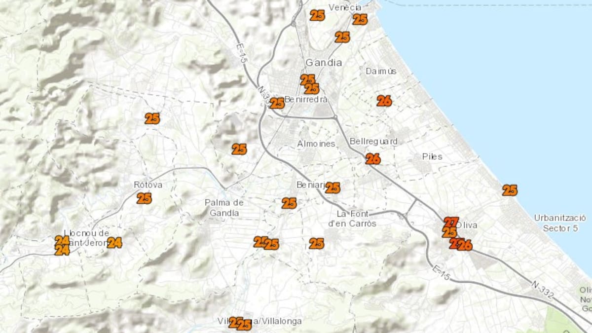 Temperaturas de hasta 26 grados en Oliva a principios de febrero