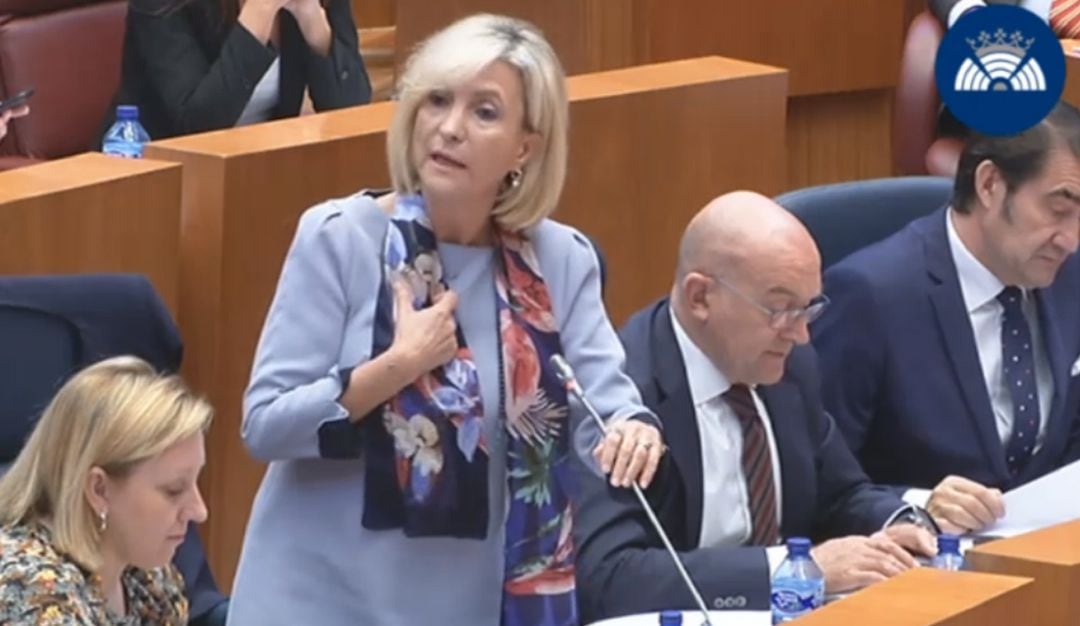 Verónica Casado, Consejera de Sanidad, en el pleno de las Cortes de Castilla y León este martes 8 de octubre