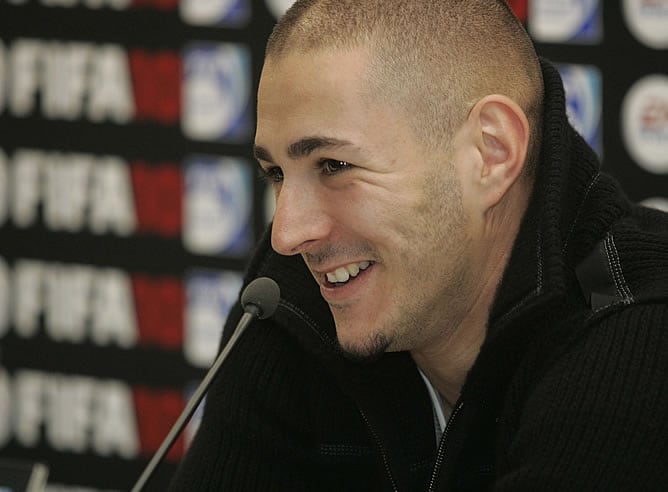 Benzema, durante una rueda de prensa