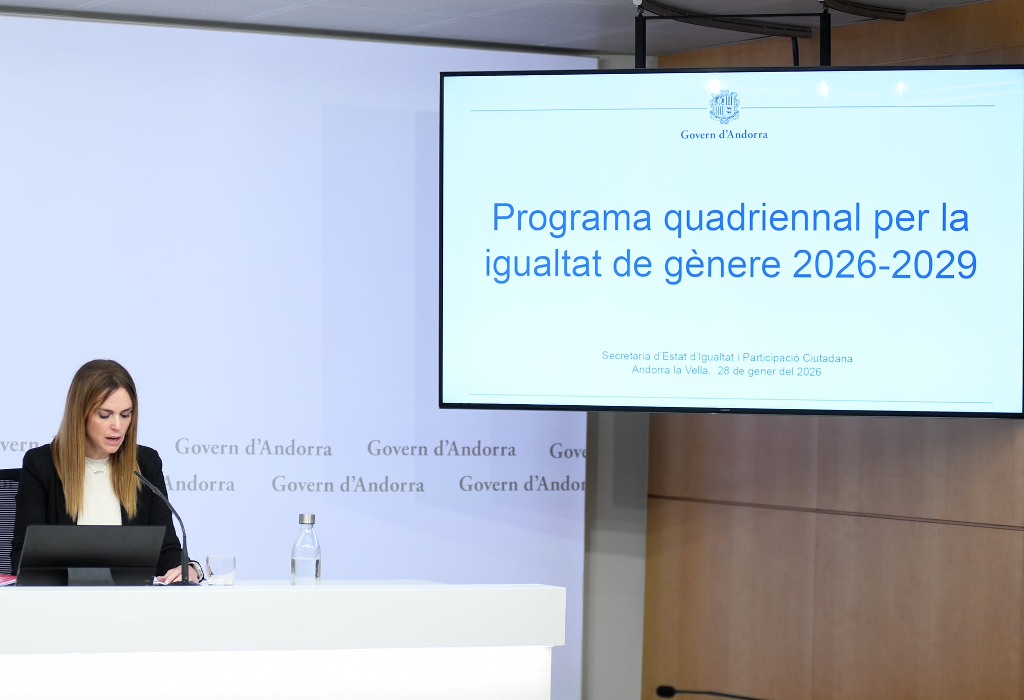 La secretària d'Estat d'Igualtat, Mariona Cadena, ha presentat el Programa quadriennal per a la igualtat de gènere