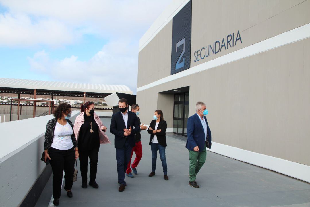 Visita el pasado viernes a la obra civil del CEO Playa Blanca, en el municipio de Yaiza.