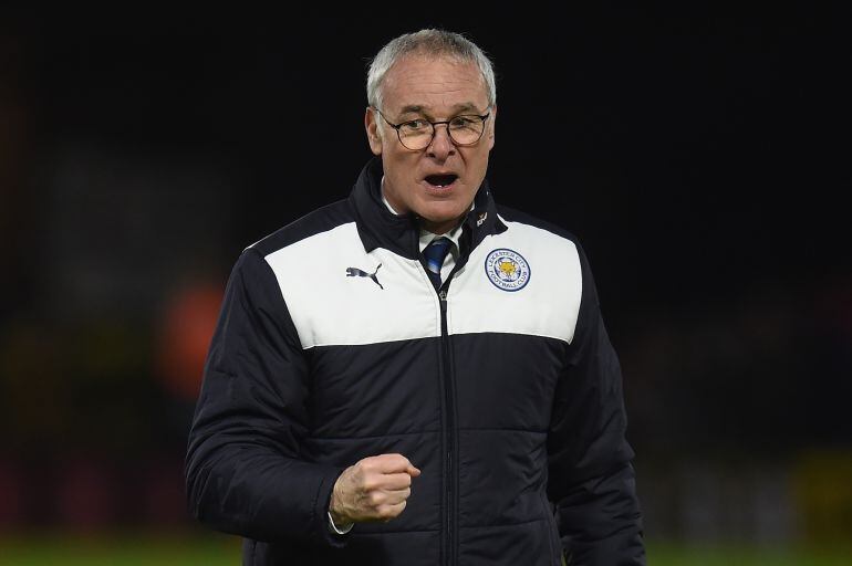 Ranieri, durante un partido con el Leicester