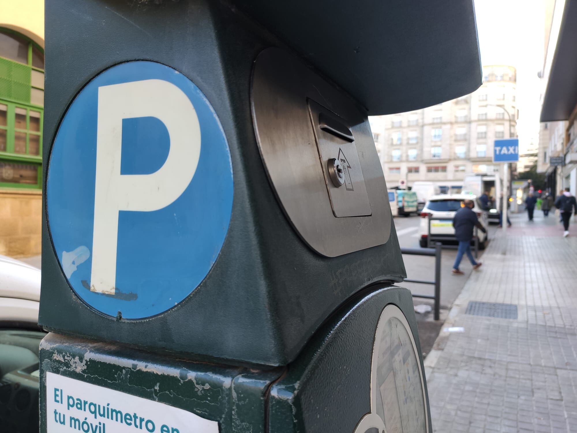 Un parquímetro en la capital jiennense, ubicado junto a la Estación de Autobuses