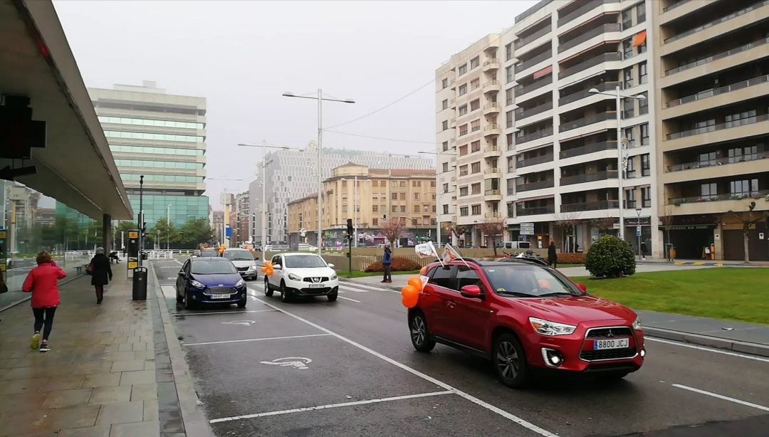 La caravana a su paso por Pamplona