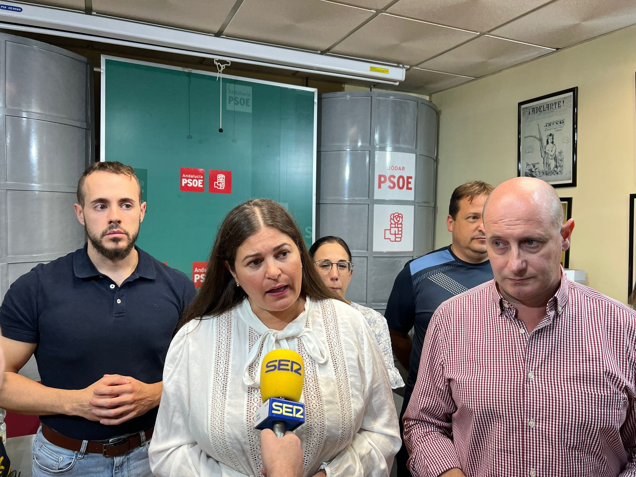 La alcaldesa, M ª Teresa García, durante sus declaraciones