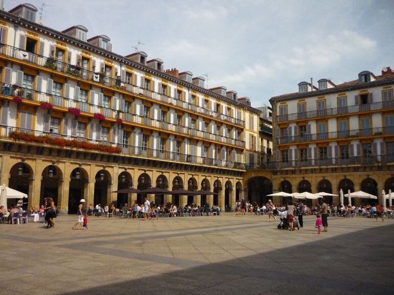 Vista de la plaza de la Constitución de San Sebastián.