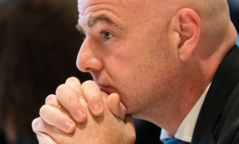 Infantino, durante la reunión en Zürich