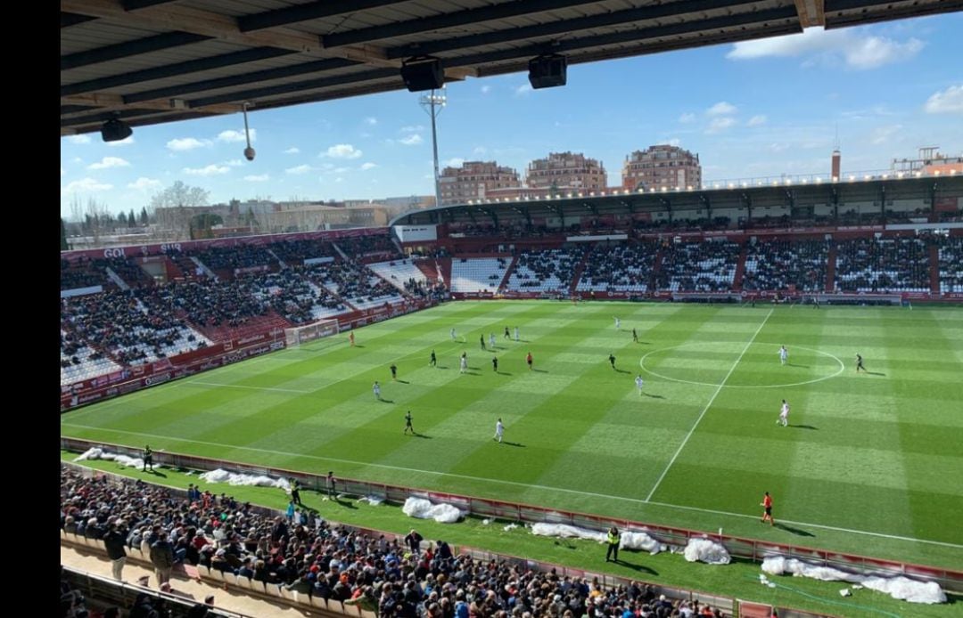 Partido entre el Albacete y la Ponferradina este domingo en el Carlos Belmonte