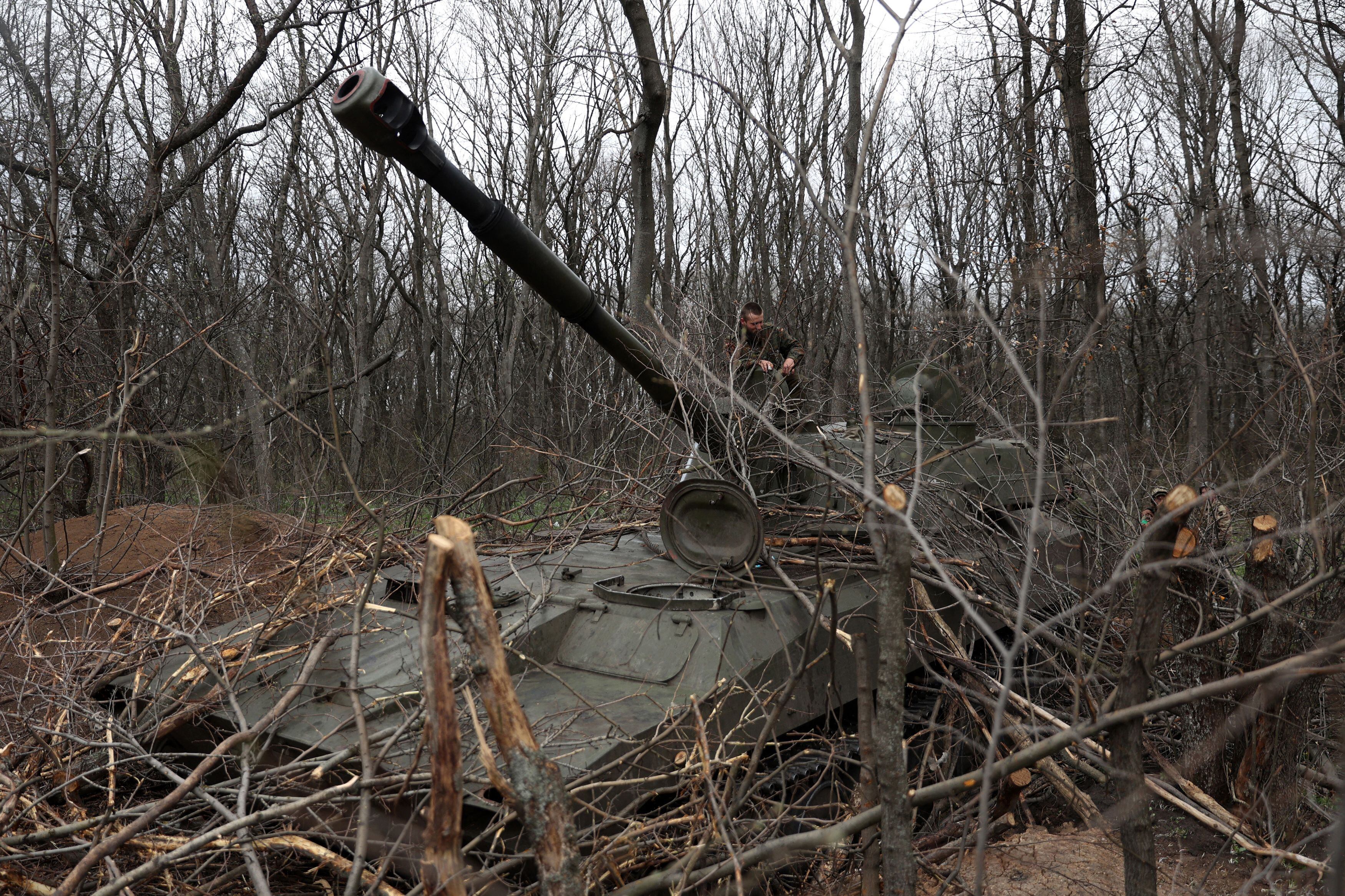 Tropas ucranianas cerca de Lysychansk en la región de Lugansk.