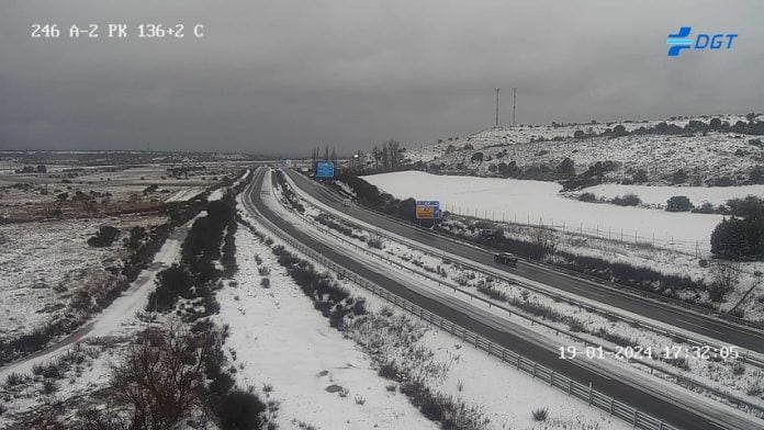 Foto archivo de nevada en enero de 2024 en Acolea del Pinar