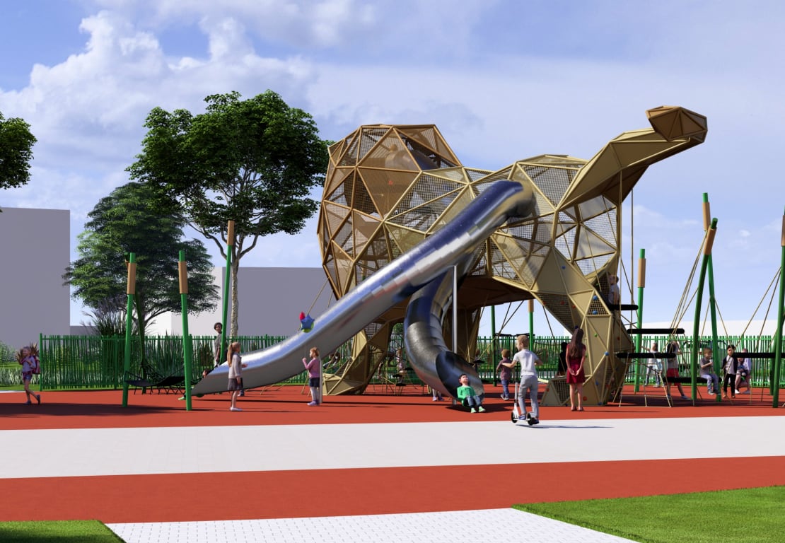 Recreación del león que se instalará en la explanada de los pendones leoneses