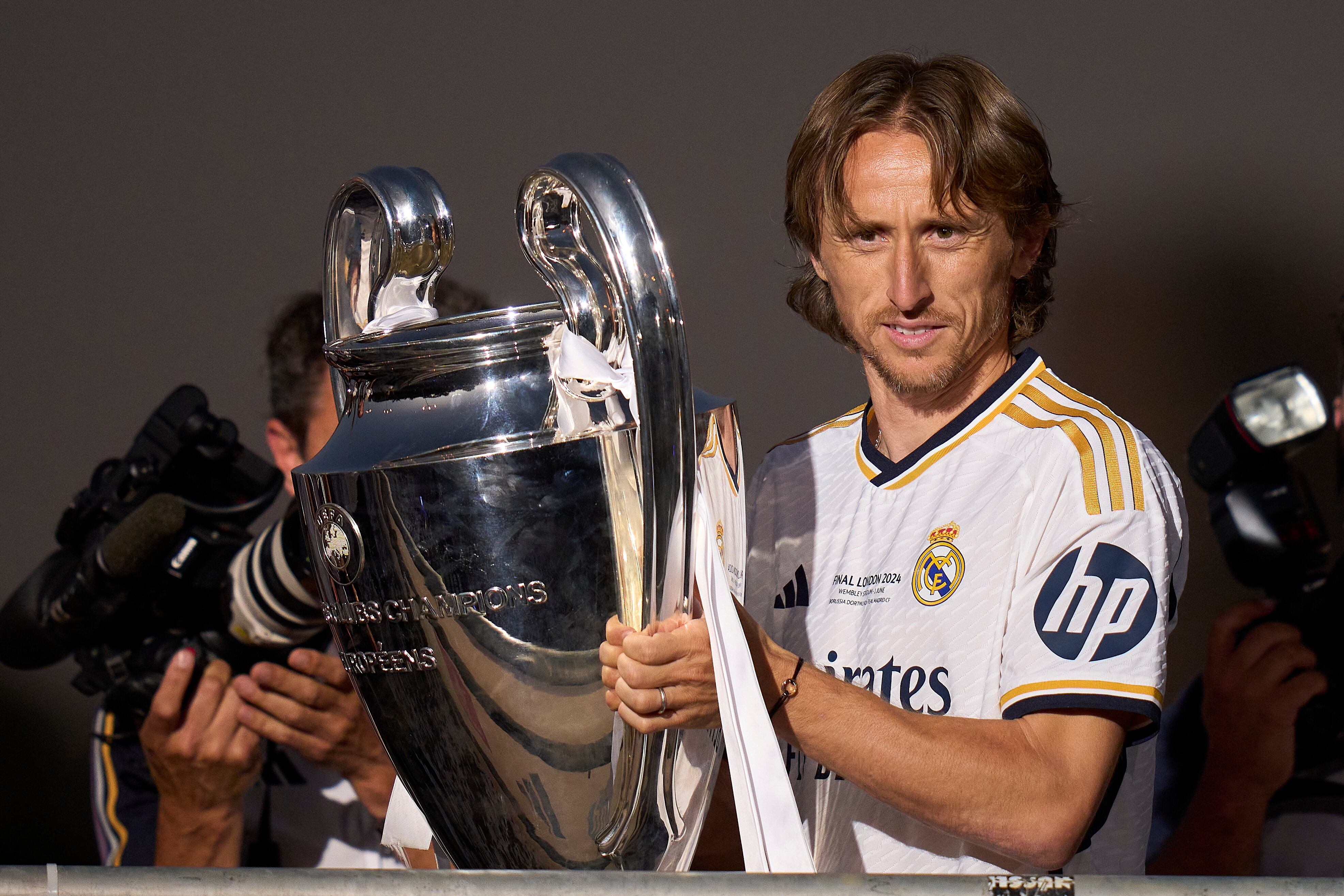 Luka Modric celebra la última Champions del Real Madrid en Cibeles