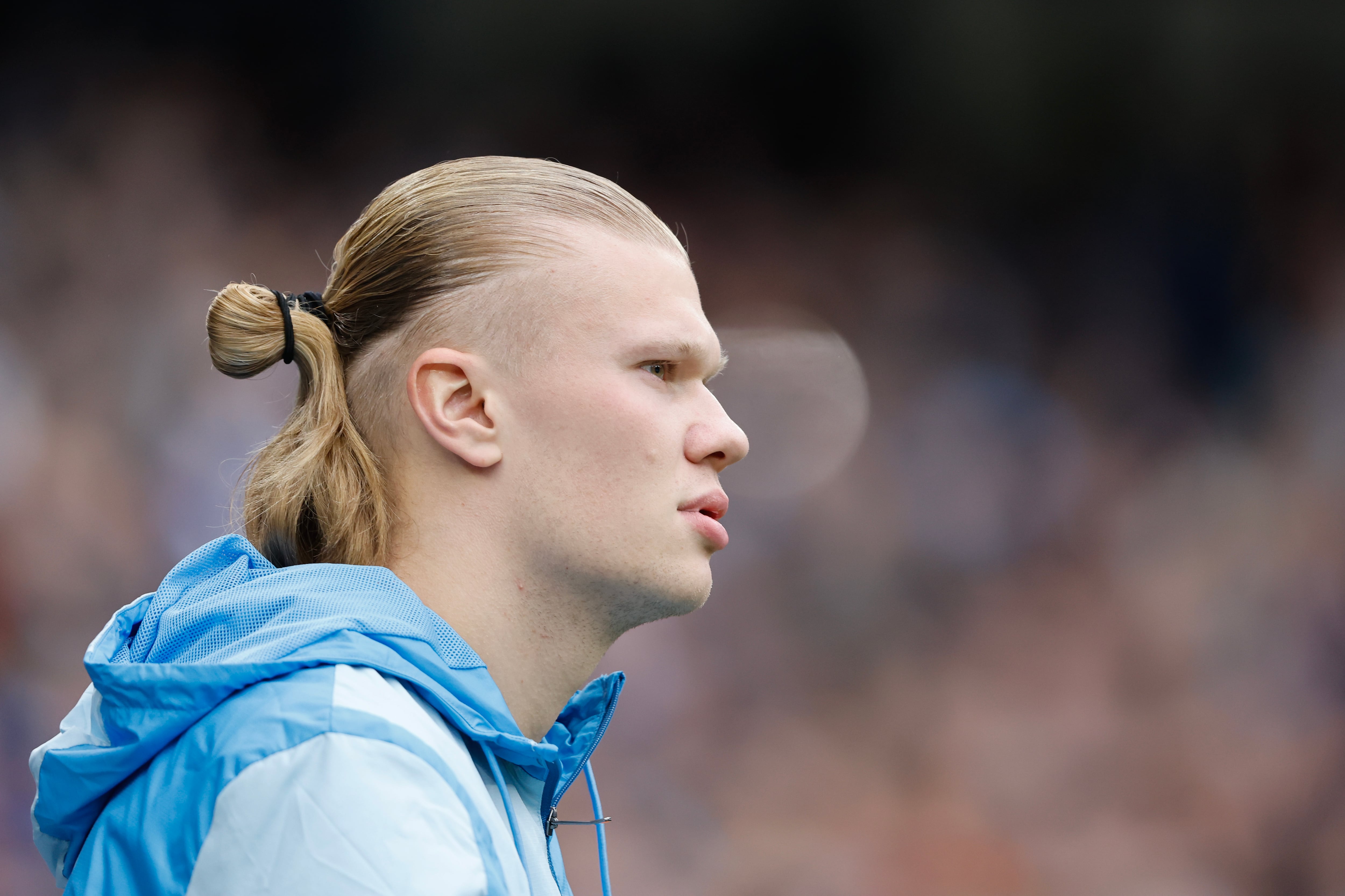 Erling Haaland, en la previa del partido de Premier League entre Manchester City y Wolves